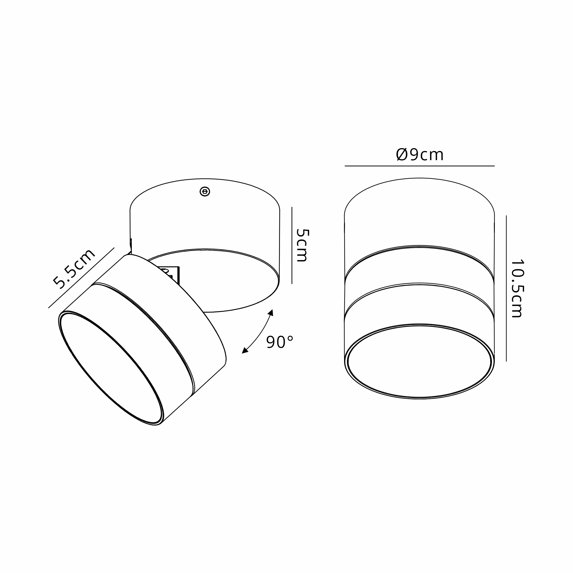 M9101  Saler Adjustable Ceiling Spotlight/Wall Light, 1 Light GX53 (Not Included), White, IP65